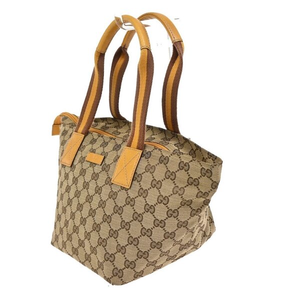 GUCCI Logo Sherry GG Pattern Hand Bag Canvas Leather Brown Italy 31FC137 - Picture 15 of 16